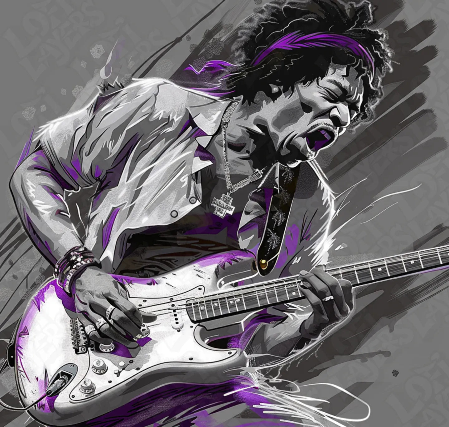Jimi Hendrix HueForge