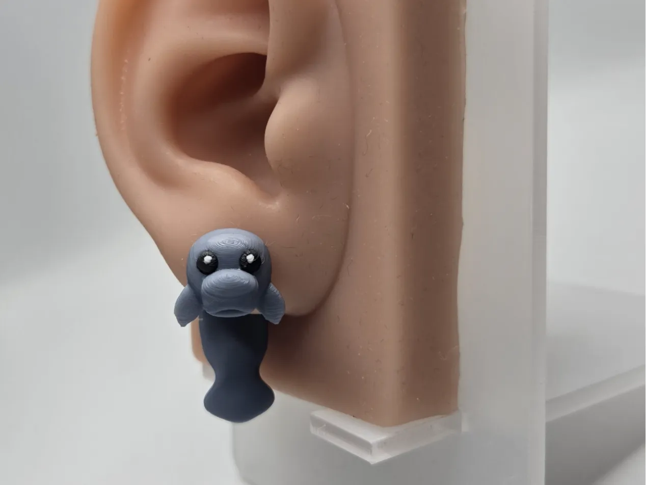Animal Manatee Earring with Hanging Body