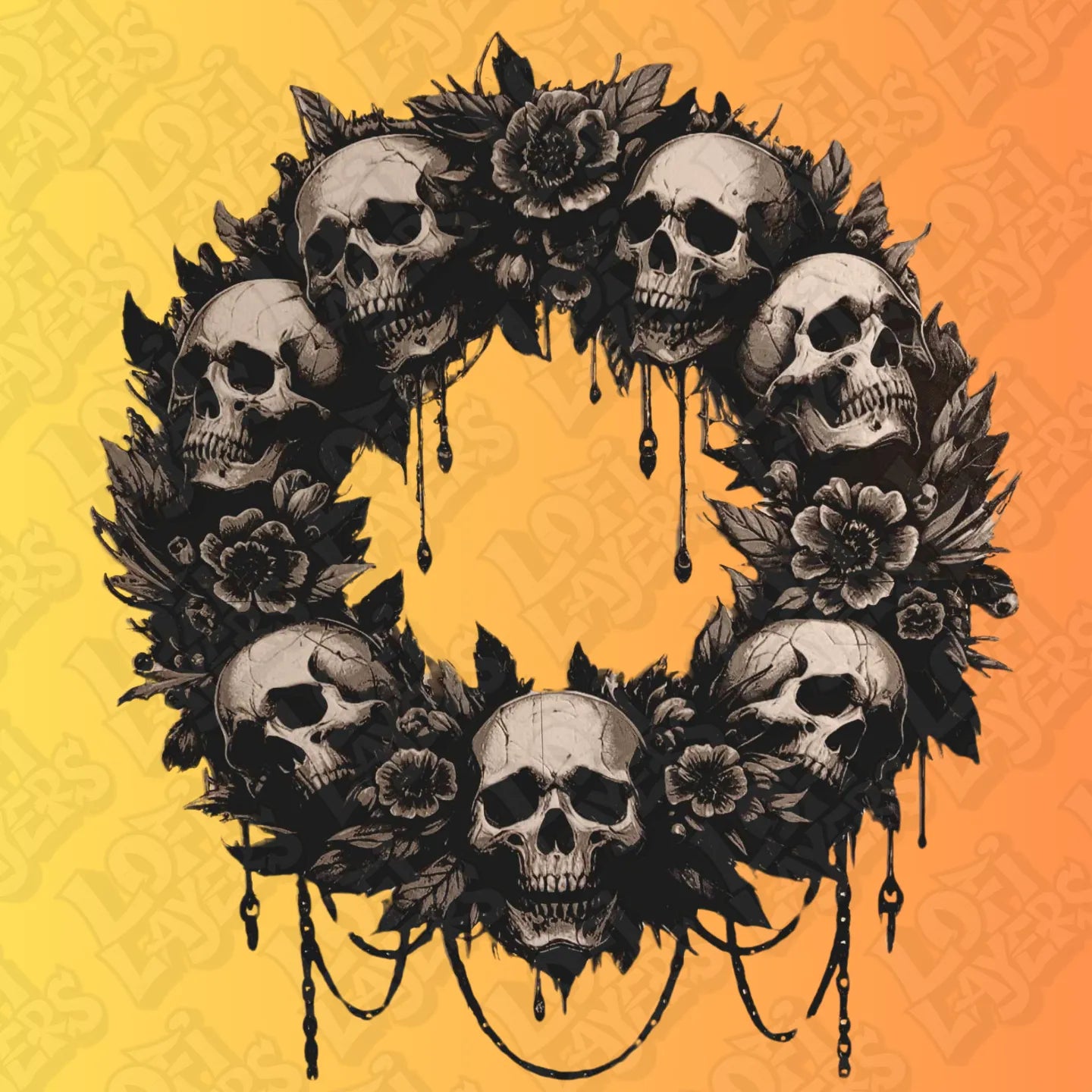 Skull Halloween Wreath HueForge