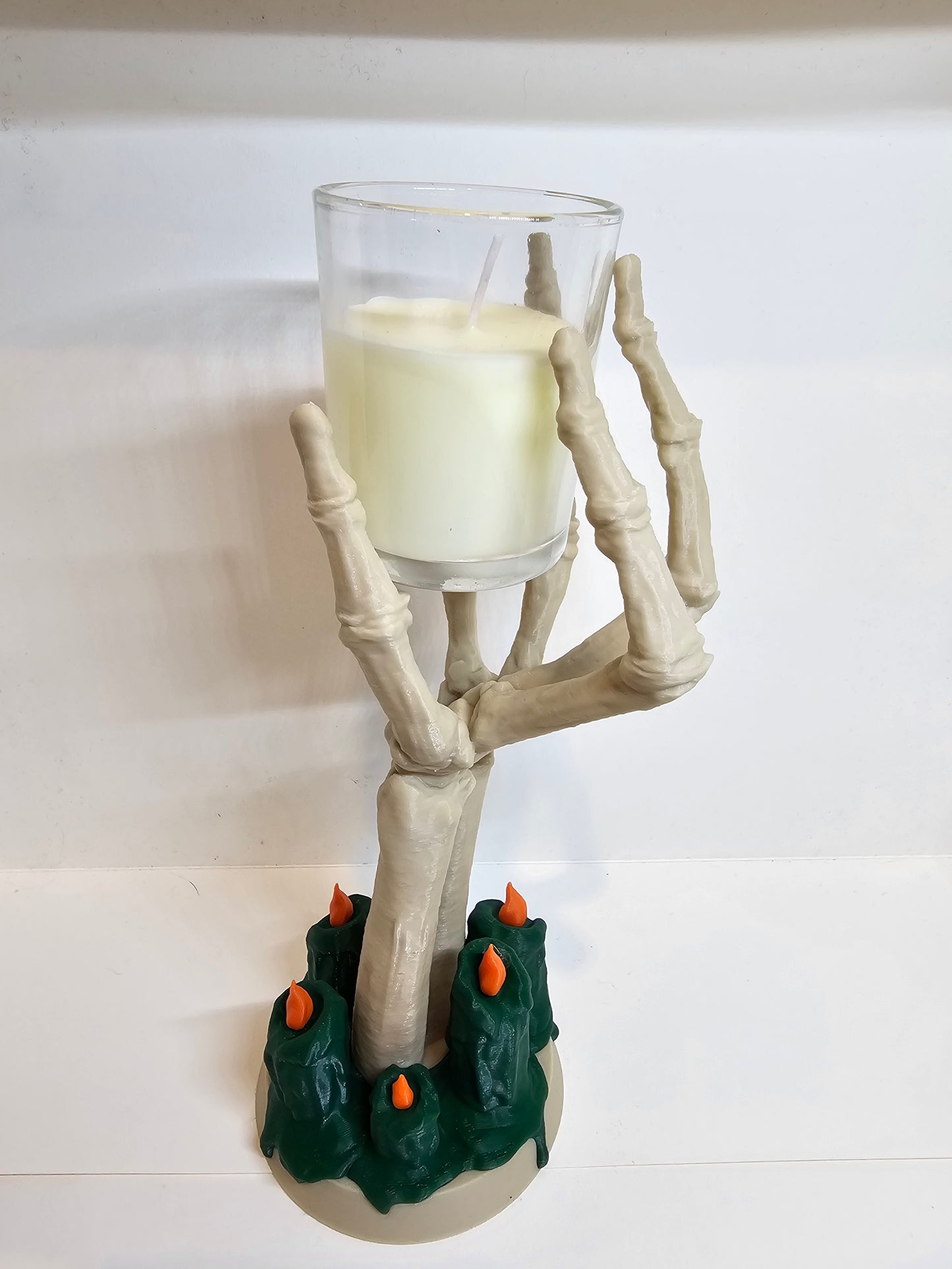 Flame Brace Candle Holder with Candle