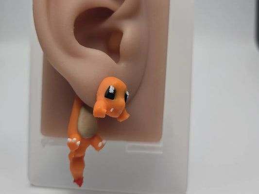 Pokémon Charmander Jumper Earrings with Articulated Tail