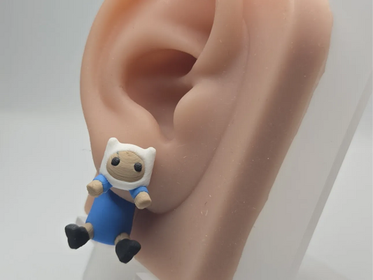 Adventure Time Finn the Human Earring with Hanging Body