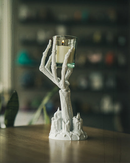 Flame Brace Candle Holder with Candle