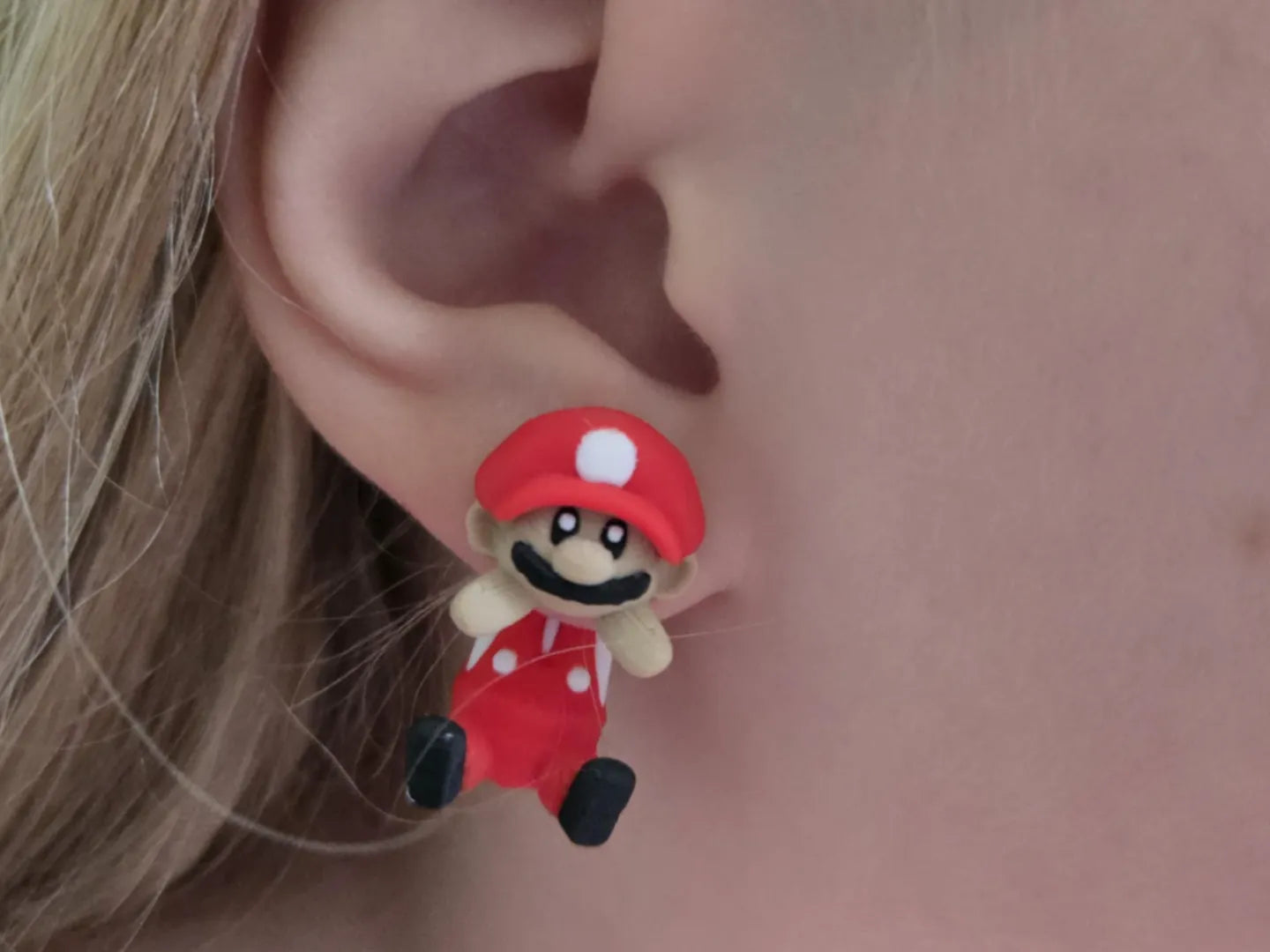 Super Mario Mario Earrings with Hanging Body