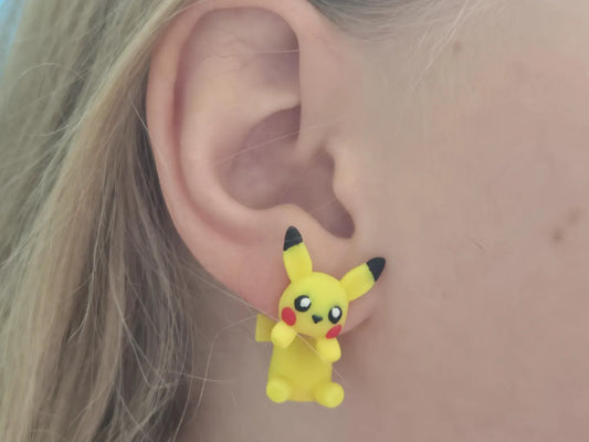 Pokémon Pikachu Earrings with Hanging Body