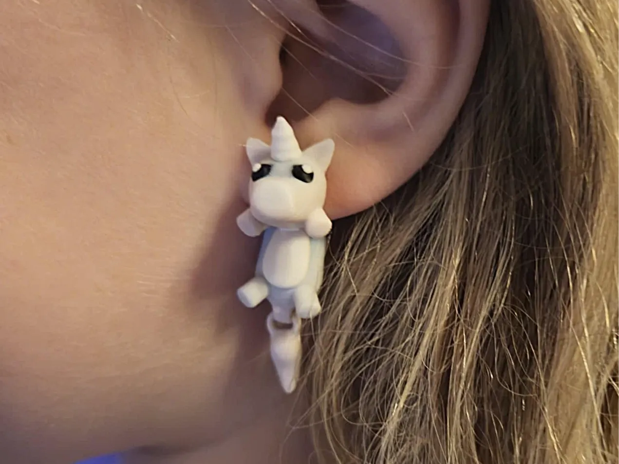 Animal Unicorn Earrings with Articulated Tail